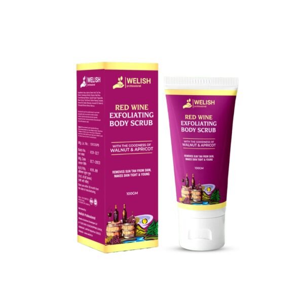 Red Wine, Apricot & Walnut Scrub for Exfoliating, Nourishing, and Protecting Skin - 100 gm